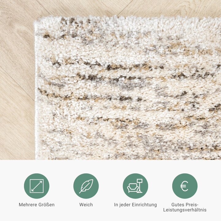 Hochflor Teppich - Blend Creme - 4