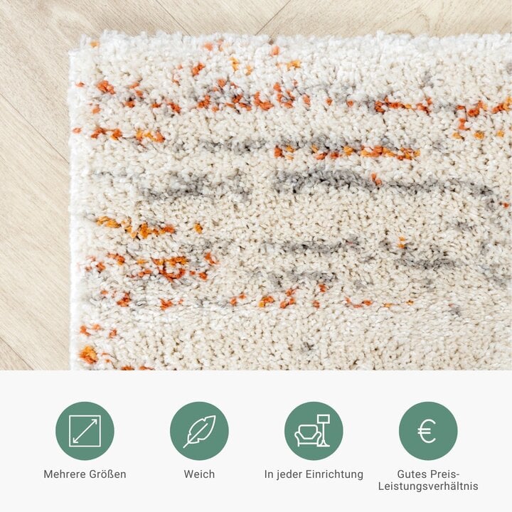 Hochflor Teppich - Blend Creme Terra - 5