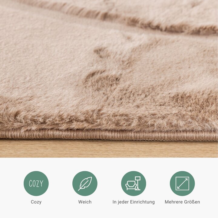 Hochflor Teppich - Carvy Curves Taupe - 5