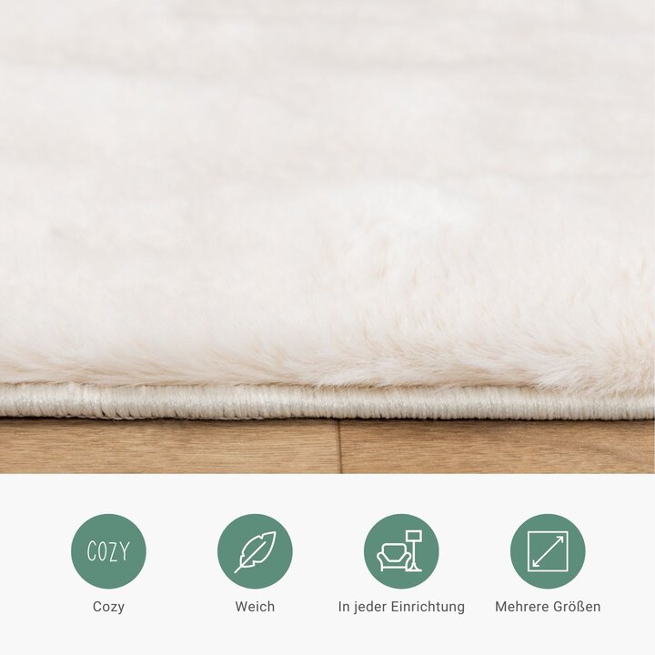 Hochflor Teppich - Carvy Curves Creme - 3