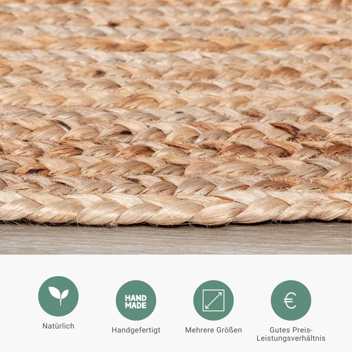 Jute Teppich Oval - Fair Natur - 4