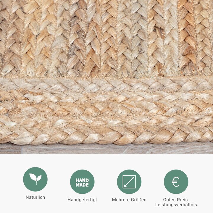 Jute Teppich Quadrat - Fair Natur - 3