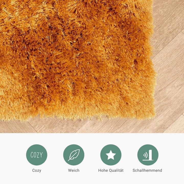 Hochflor Teppich - Glorious Gold Gelb - 4
