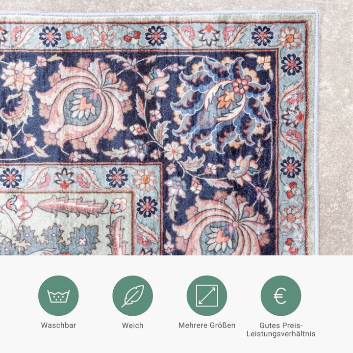 Teppich Vintage - Imagine Medaillon Blau - 3