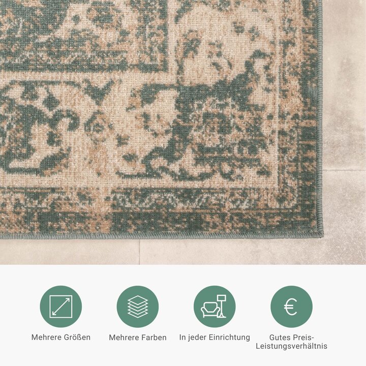 Teppich Vintage - Spring Medaillon Grün Creme - 3