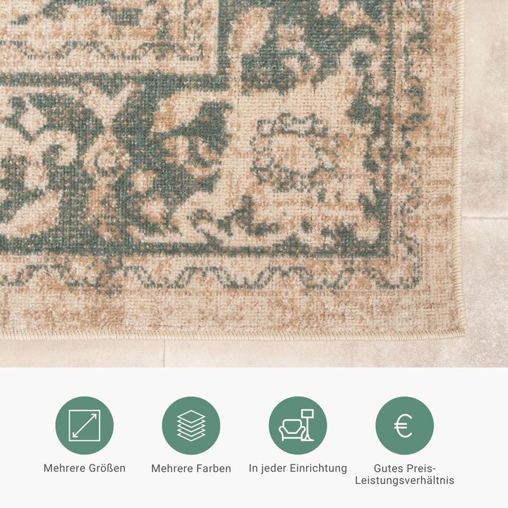 Teppich Vintage - Spring Medaillon Creme Grün - 3