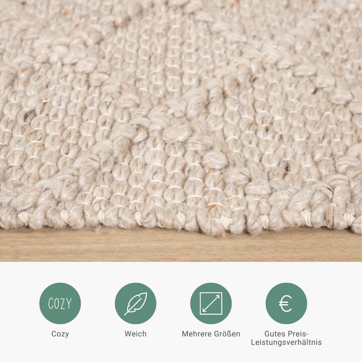 Wollteppich - Knit Beige - 4