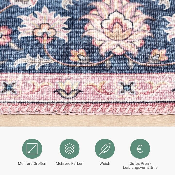 Teppich Vintage - Lily Medaillon Rot Rosa - 3