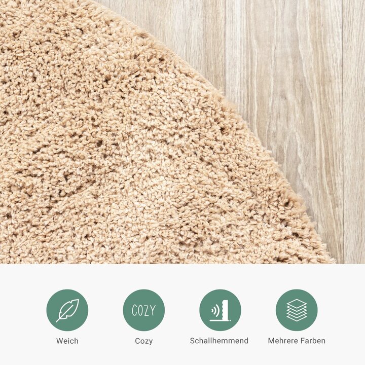 Teppich Hochflor Rund - Lofty Beige - 3