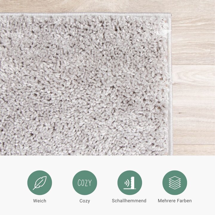 Teppich Hochflor - Lofty Hellgrau - 4