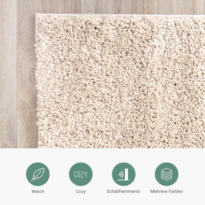 Teppich Hochflor - Lofty Creme Weiß - 4