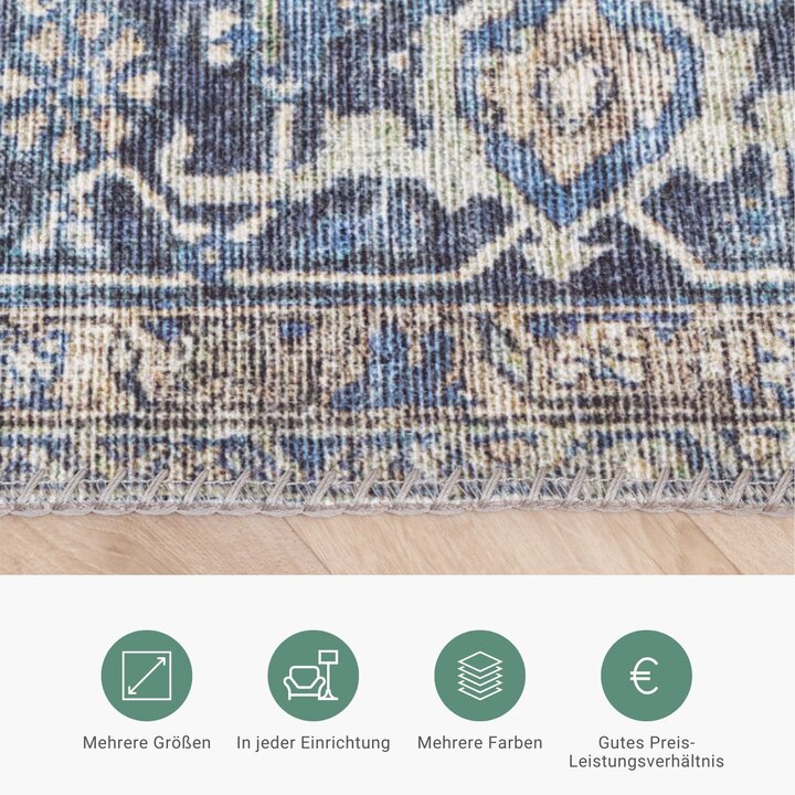 Teppich Vintage - Lugan Taupe Blau - 3