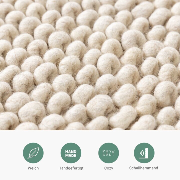 Wollteppich - Luminous Creme Weiß - 4