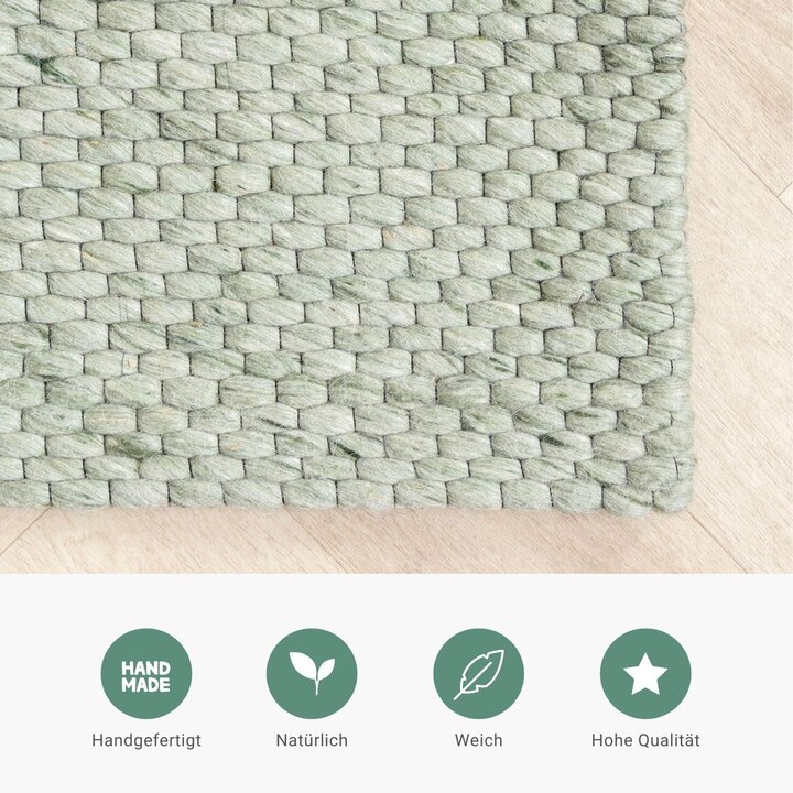 Wollteppich - Melange Mint - 4
