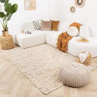 Wollteppich - Nero Beige Meliert 