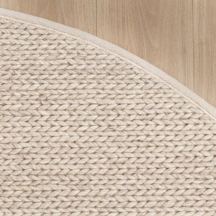 Wollteppich Rund - Twist Beige - 3