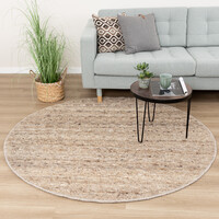 Wollteppich Rund - Feline Taupe Meliert 