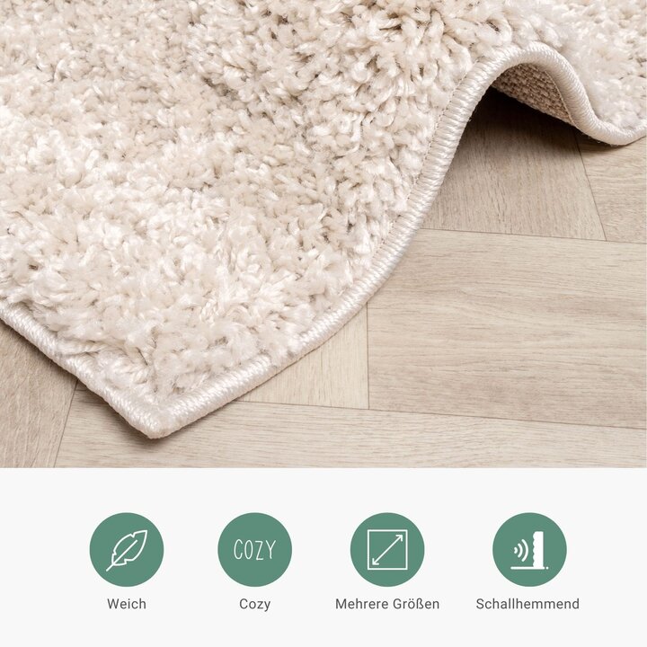 Teppich Hochflor - Sensa Pair Creme Schwarz - 5