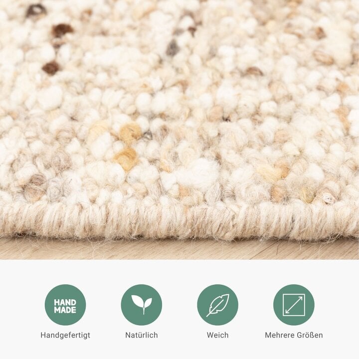 Wollteppich - Nero Beige Meliert - 5