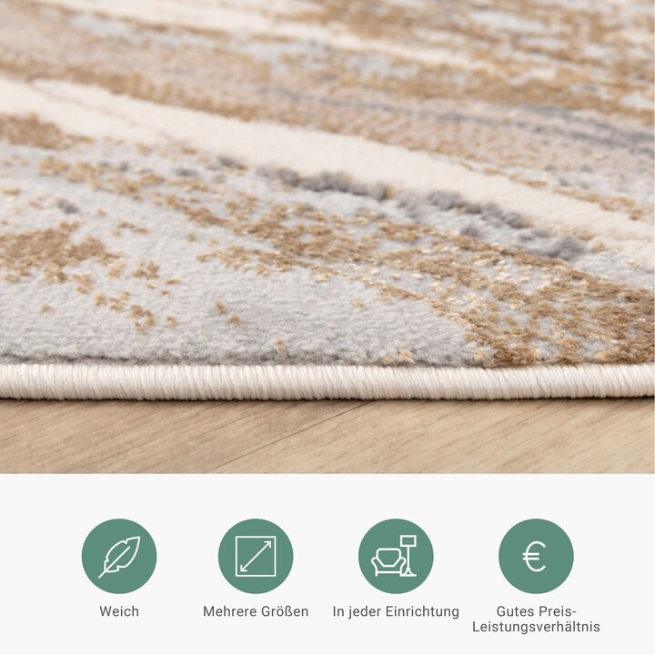 Teppich Modern - Leonore Noce Creme Braun - 5