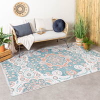 Outdoor Tepich Boho - Vedra Medaillon Blau