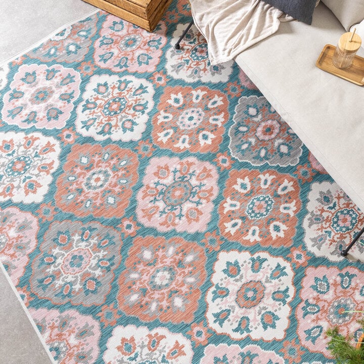 Outdoor Teppich Boho - Vedra Tile Blau - 3