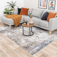 Waschbarer Teppich Abstrakt - Misha Grunge Creme Grau