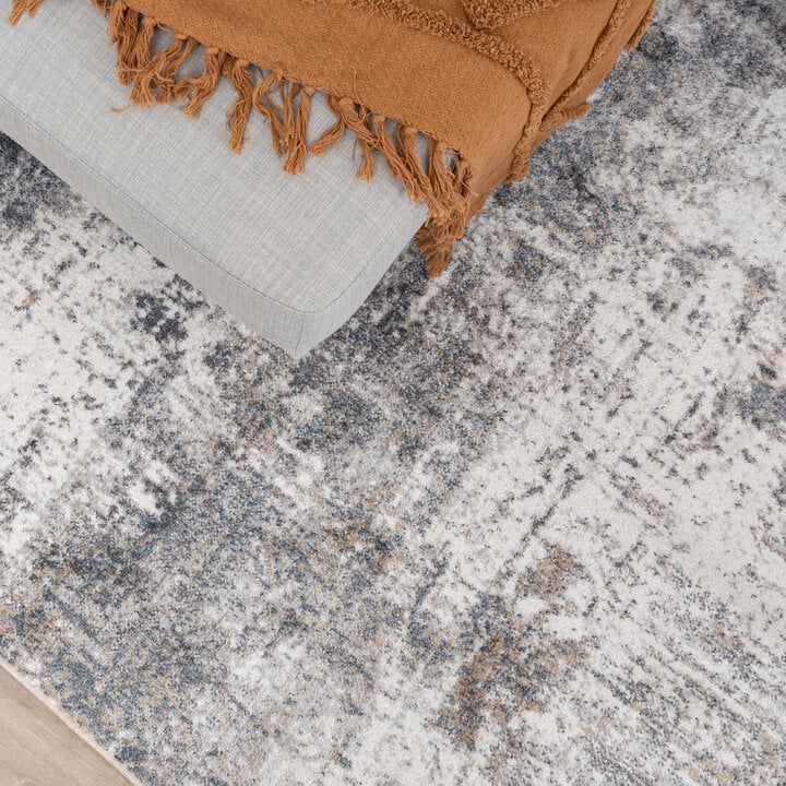 Waschbarer Teppich Abstrakt - Misha Grunge Creme Grau - 2