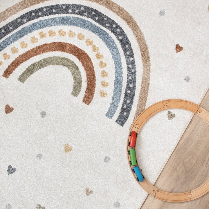 Waschbarer Kinderteppich - Ravi Rainbow Bunt - 2