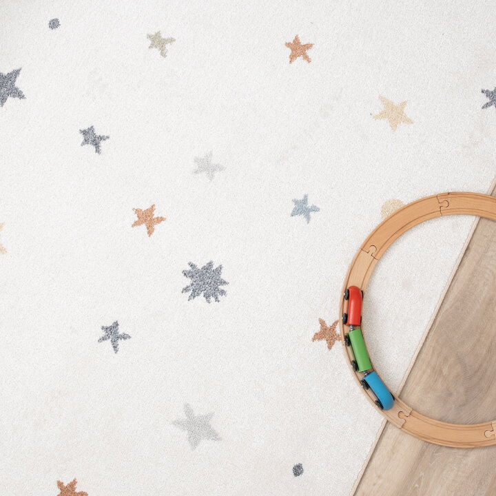 Waschbarer Kinderteppich - Ravi Stars Bunt - 2