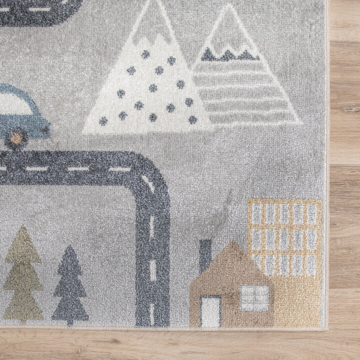 Waschbarer Kinderteppich - Ravi Road Bunt - 5