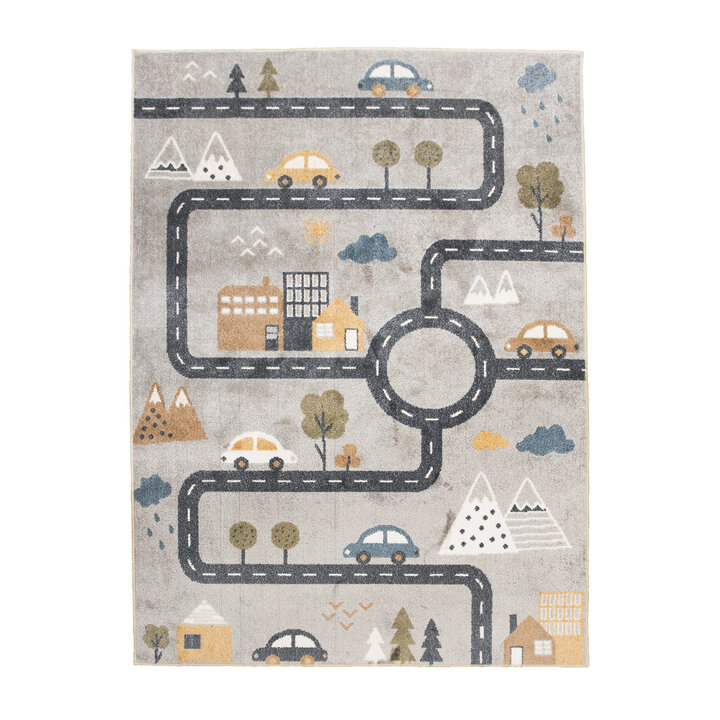Waschbarer Kinderteppich - Ravi Road Bunt - 1