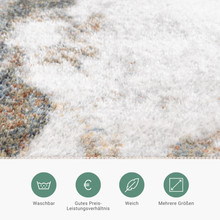 Waschbarer Teppich Abstrakt - Misha Flow Bunt - 4
