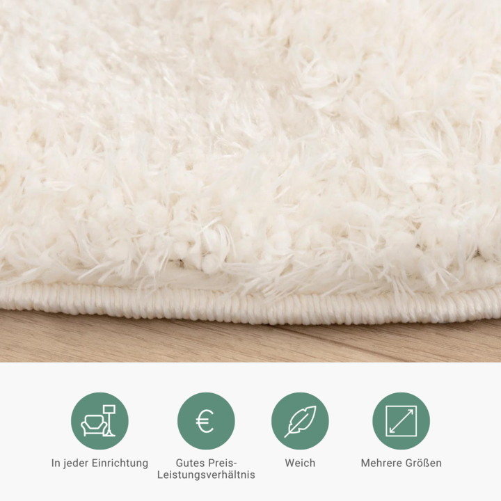 Teppich Skandinavisch Rund - Lova Diamond Creme - 4