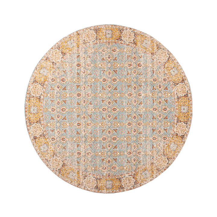 Teppich Vintage Rund - Thirza Oriental Hellblau Bunt - 1