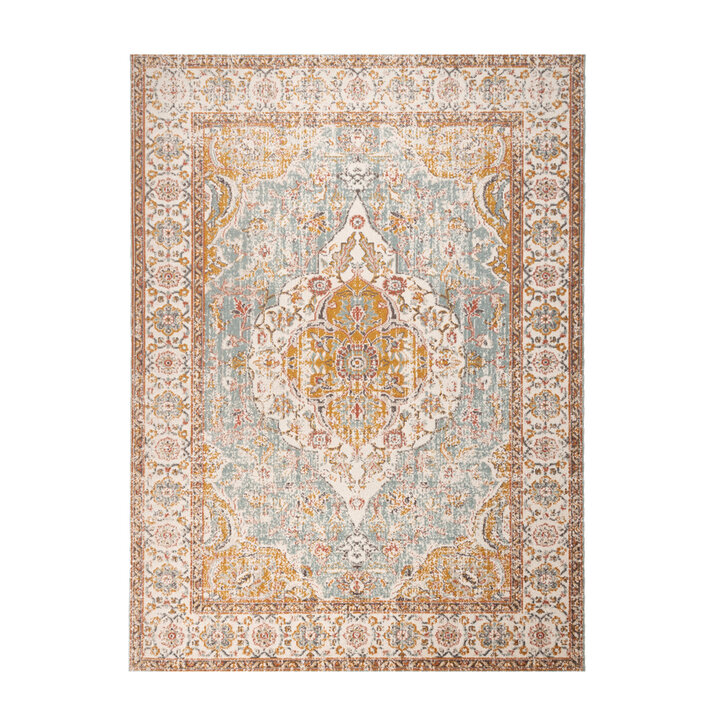 Vintage Teppich - Thirza Medaillon Hellblau Bunt - 1