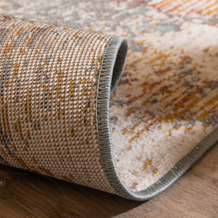 Moderner Teppich - Bush Türkis Creme - 6