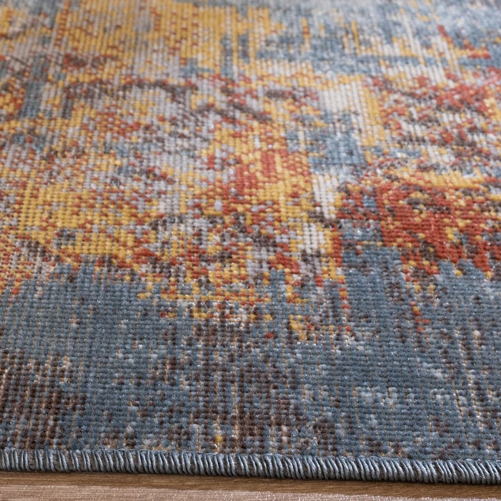 Moderner Teppich - Bush Blau Bunt - 4