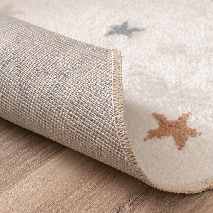 Waschbarer Kinderteppich Rund - Ravi Stars Bunt - 5