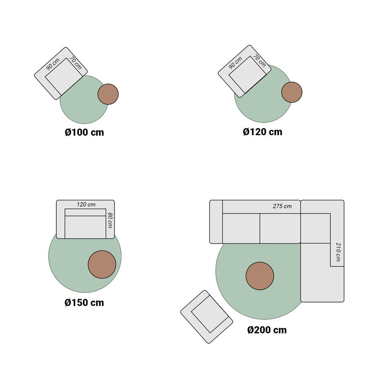 Flauschiger Teppich Rund - Cozy Taupe - 7