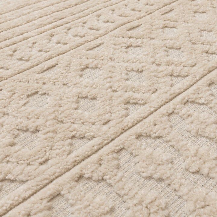 Waschbarer Teppich - Dunya Geo Weiß - 3