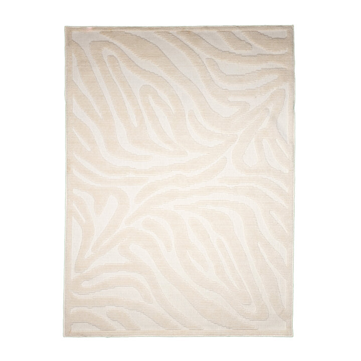 Waschbarer Teppich - Dunya Zebra Weiß - 1