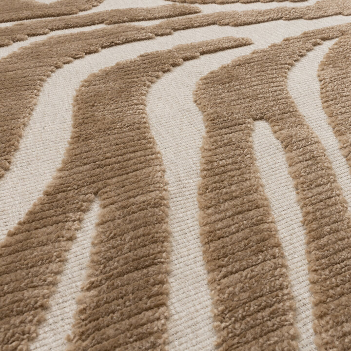 Waschbarer Teppich - Dunya Zebra Beige Weiß - 3