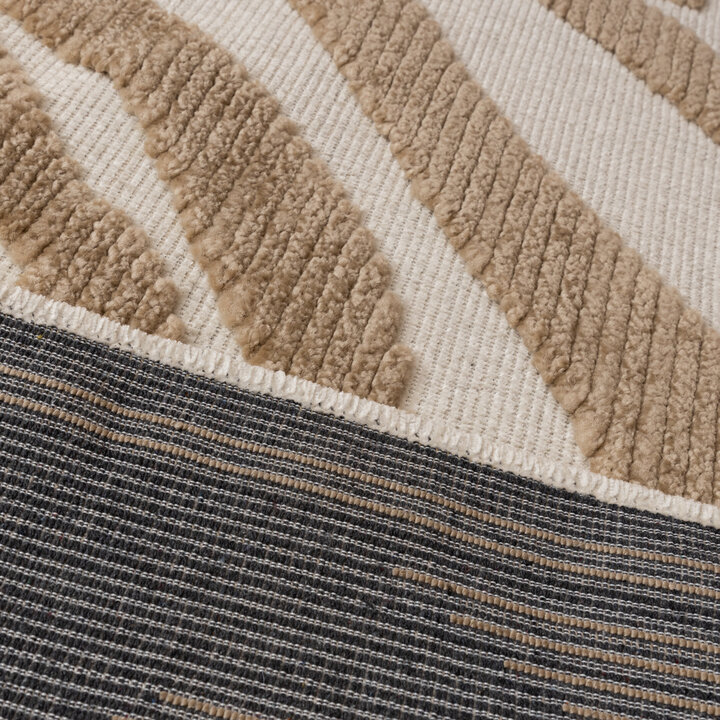 Waschbarer Teppich - Dunya Zebra Beige Weiß - 6