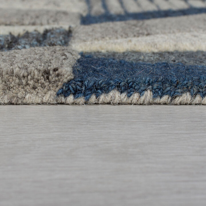 Kelim Teppich - Mado Asher Grau Blau - 3