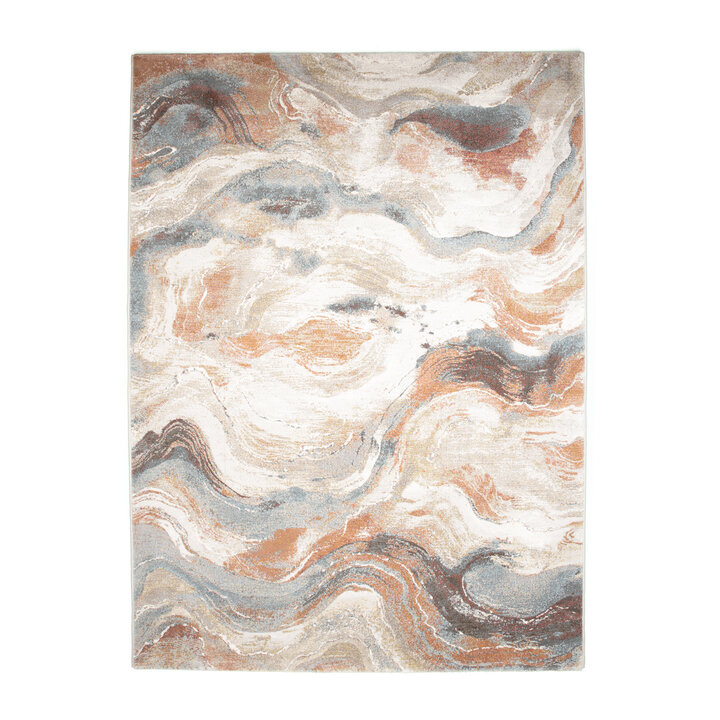 Teppich Abstrakt - Xavier Wave Blau Rot - 1