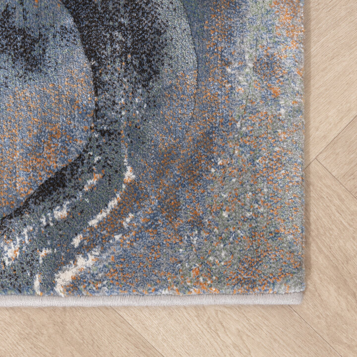 Teppich Abstrakt - Xavier Wave Blau Grau - 5