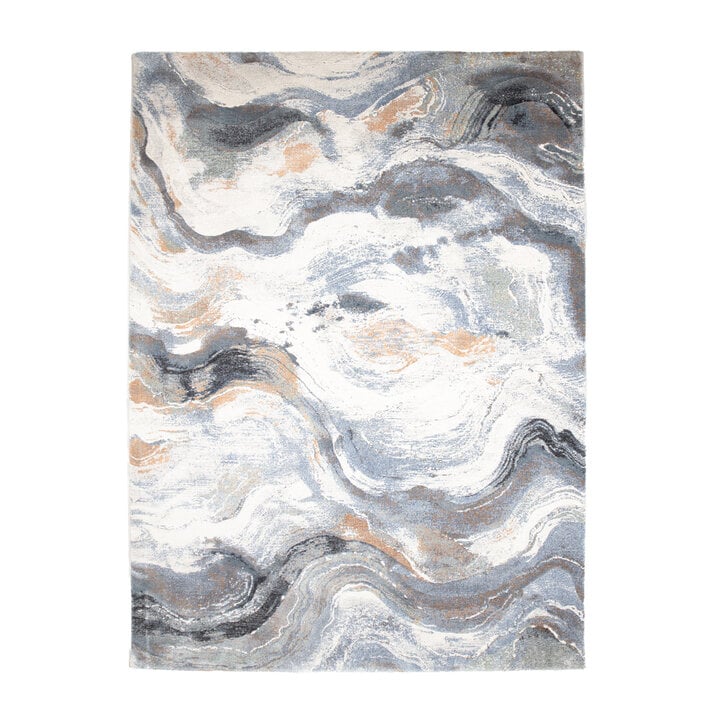 Teppich Abstrakt - Xavier Wave Blau Grau - 1