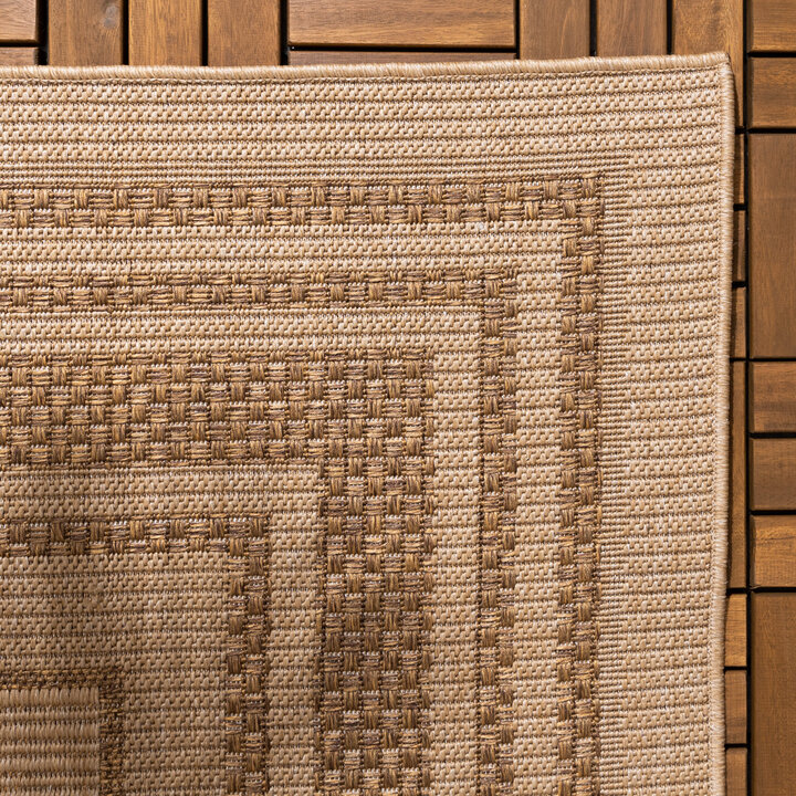 Garten Teppich Jute - Mavi Border Creme Braun - 4