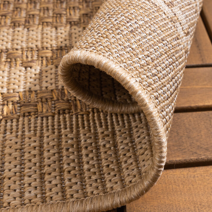 Garten Teppich Jute - Mavi Border Creme Braun - 6